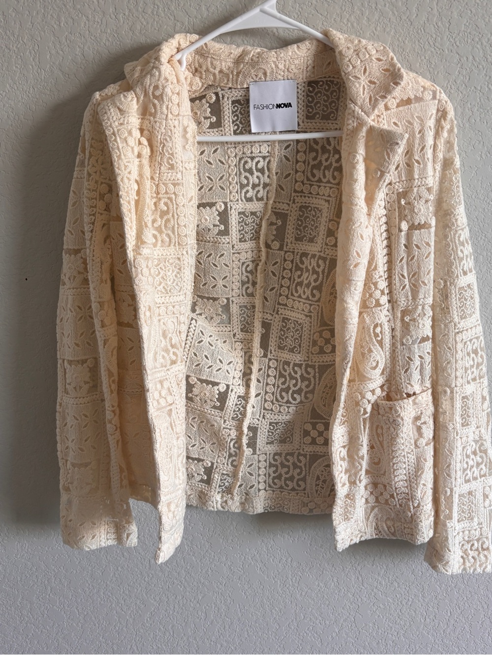 Fashion Nova Crochet Blazer Jacket Size XS